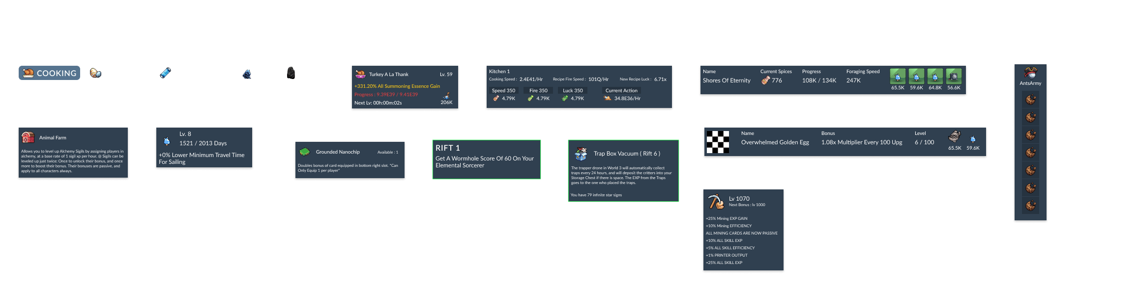 Design frame for the components used for the world 4 page